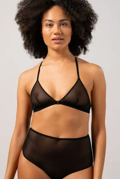 Understatement  Mesh Raceback Triangelbralette Zwart