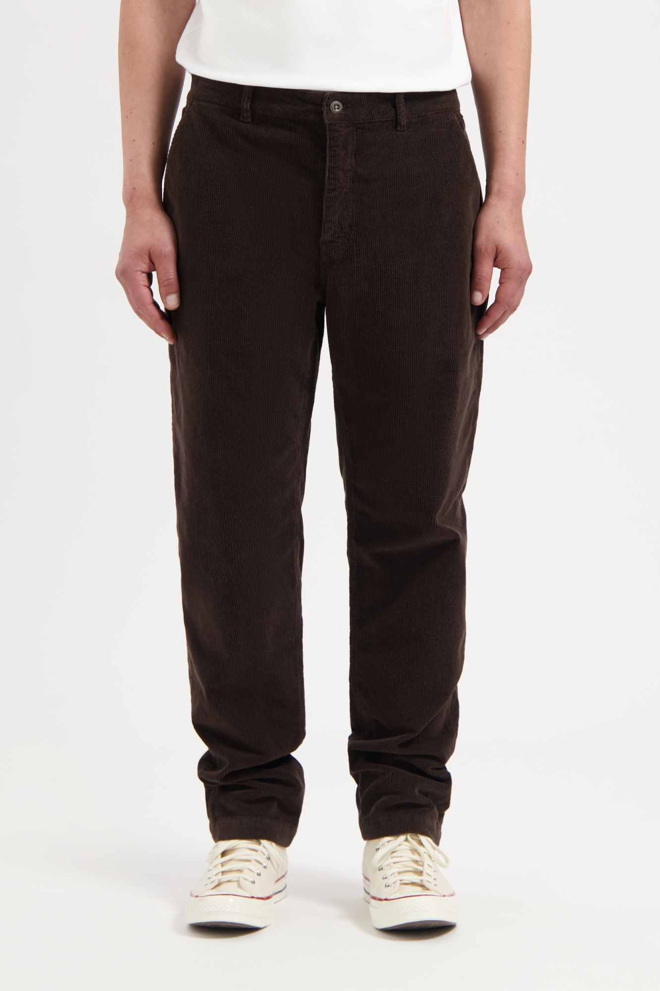 Kuyichi mannen vegan Broek Corduroy Darren Donkerbruin