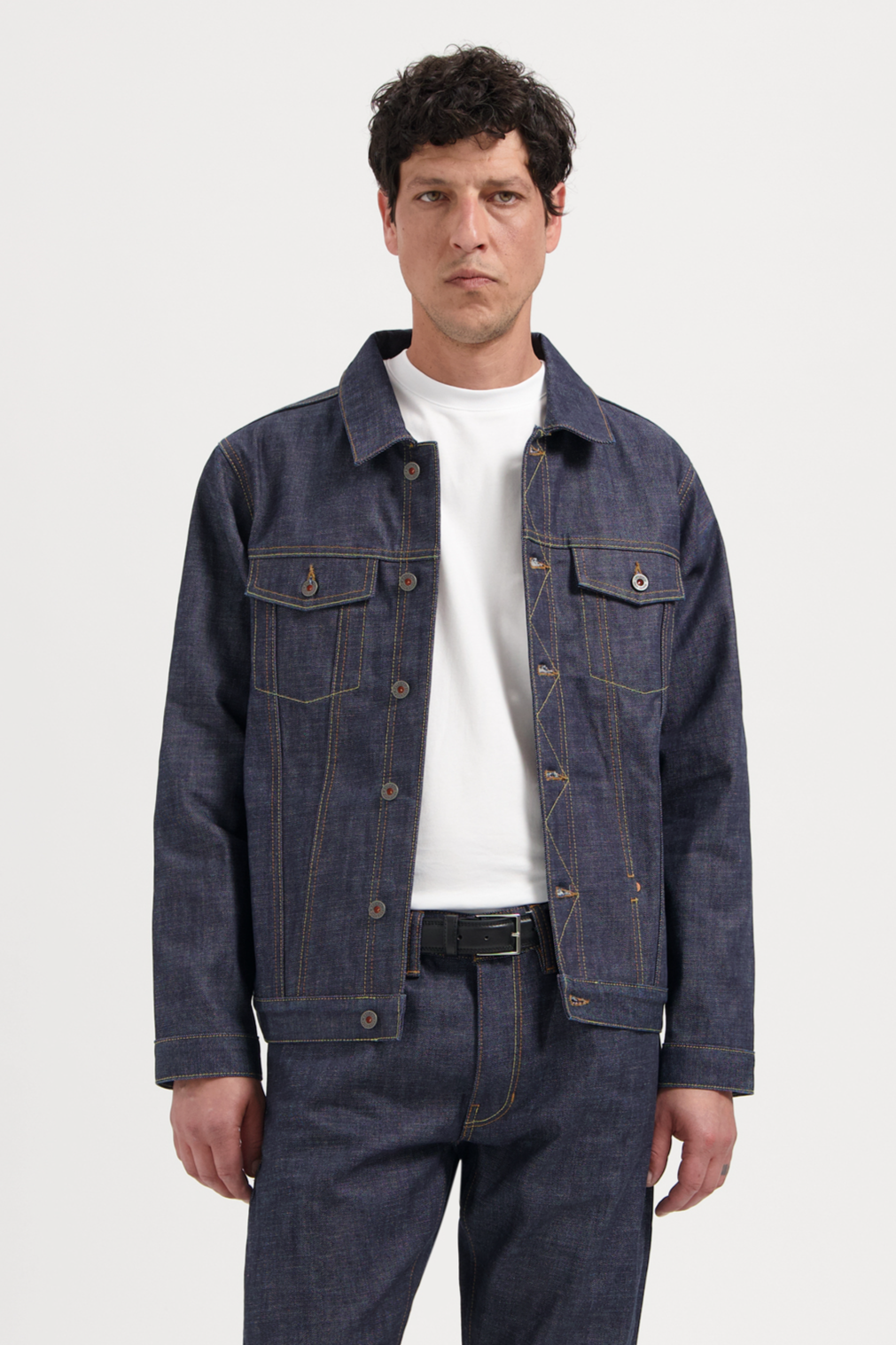 Kuyichi mannen vegan Spijkerjasje Bourne Dry Selvedge Blauw