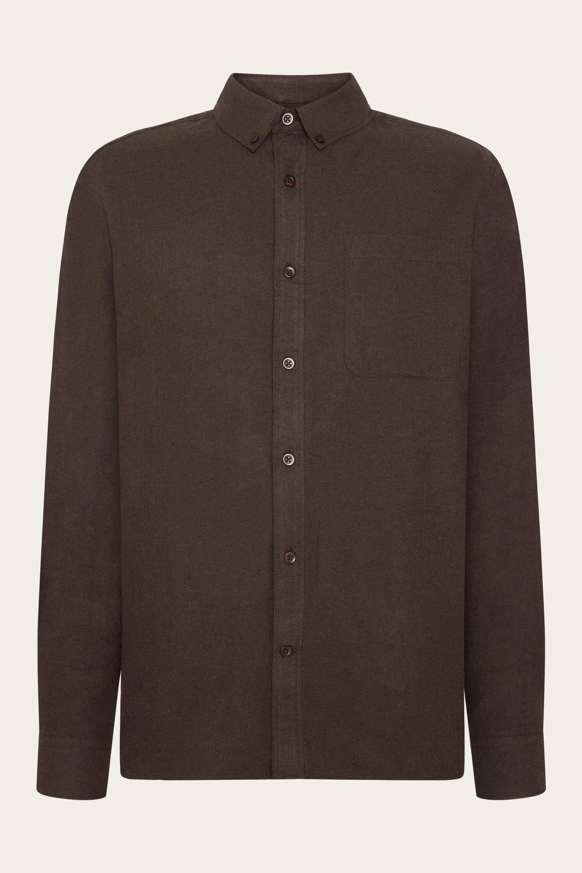 KnowledgeCotton Apparel mannen vegan Shirt Flanel Regular Melange Chocoladetaart 1214 1214