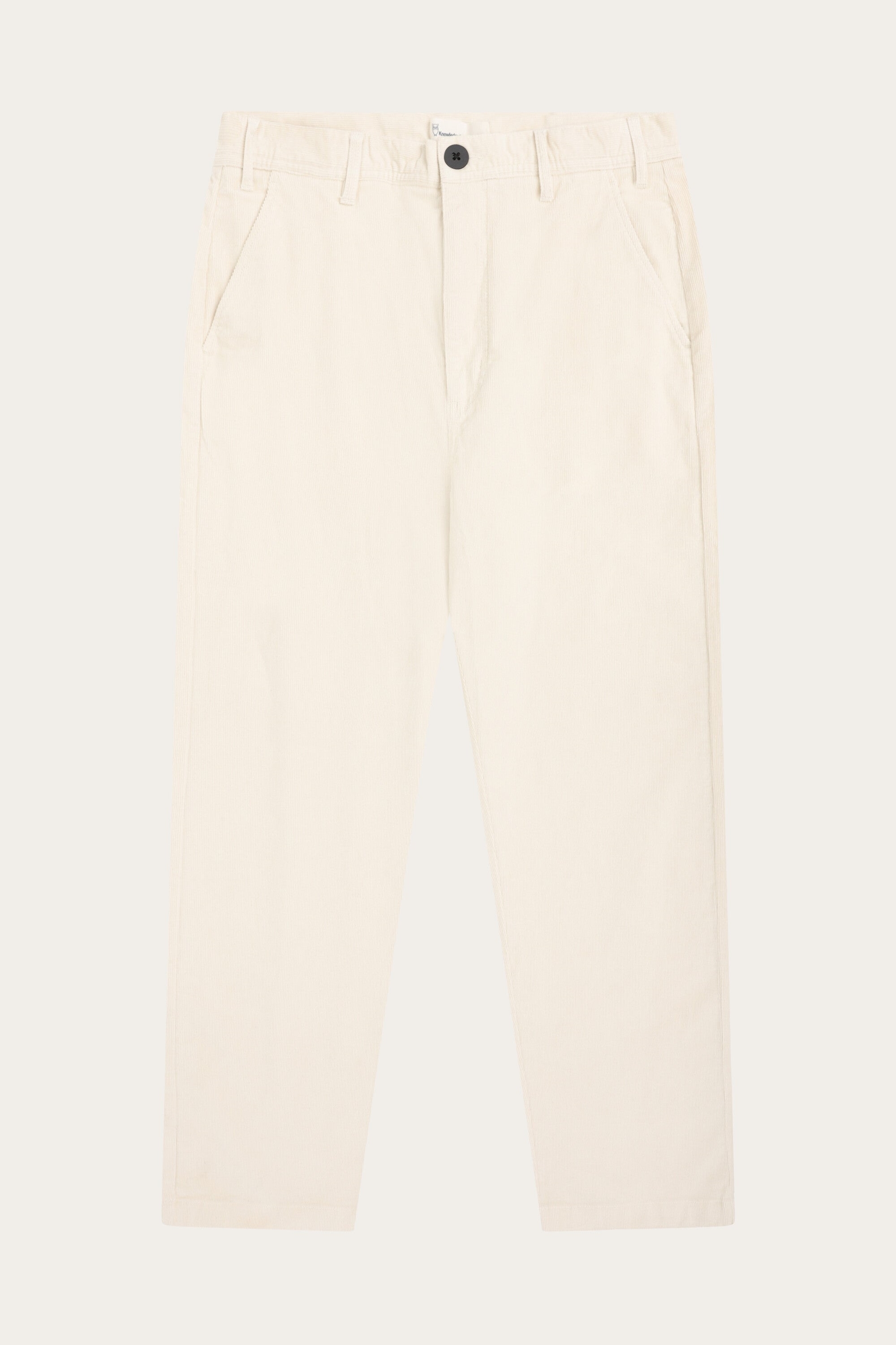 KnowledgeCotton Apparel mannen vegan Broek Corduroy Chuck Regular Egret Wit