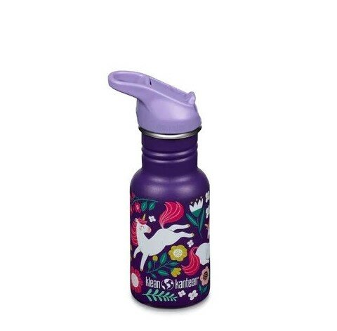 Kid Kanteen Classic Narrow 355ml met Flipsportdop - Leaping Unicorns