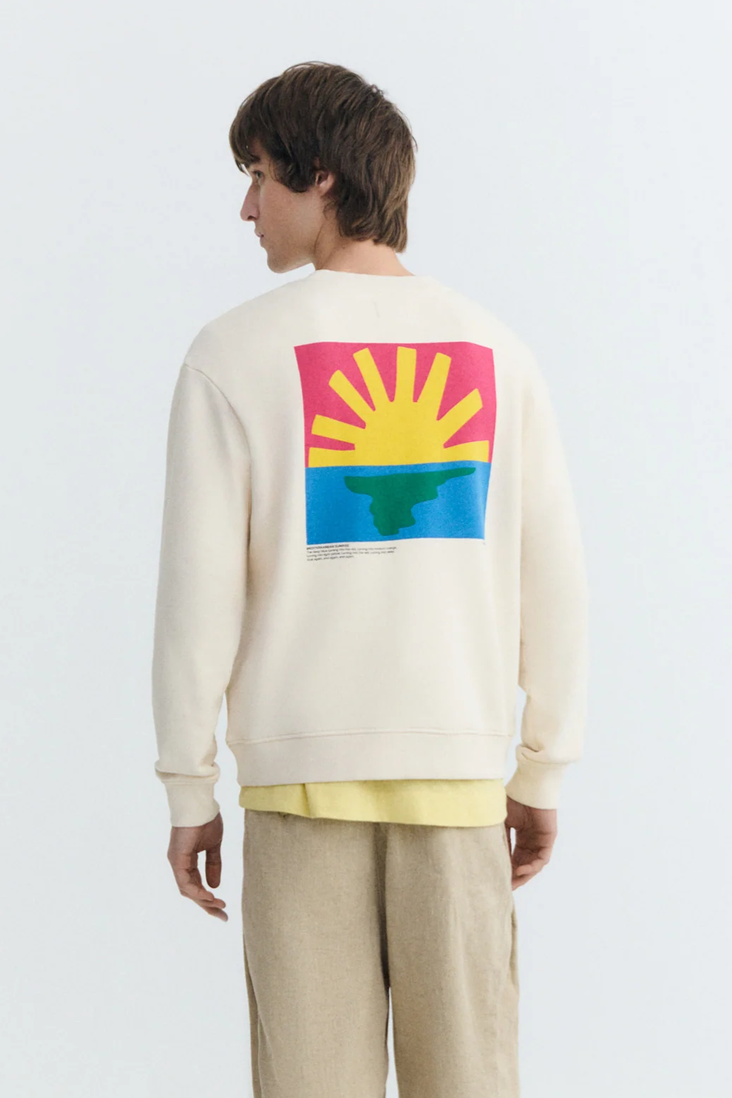 Thinking MU mannen vegan Sweatshirt Leon Ecru