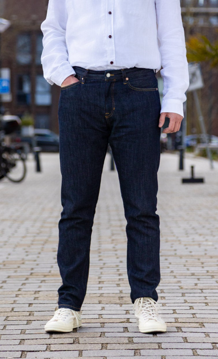 Kings of Indigo mannen vegan Jeans Addo Rinse Donkerblauw