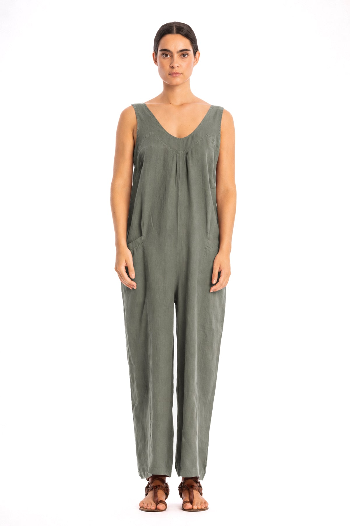RAVENS VIEW IBIZA  Jumpsuit Aura Olijfgroen