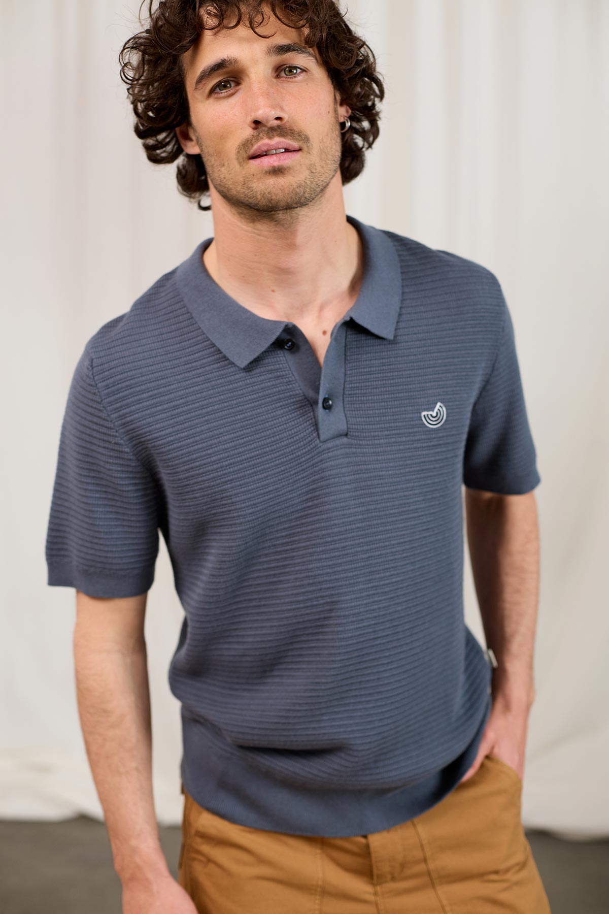 TWOTHIRDS mannen vegan Poloshirt Coetivy Gunmetal Grey