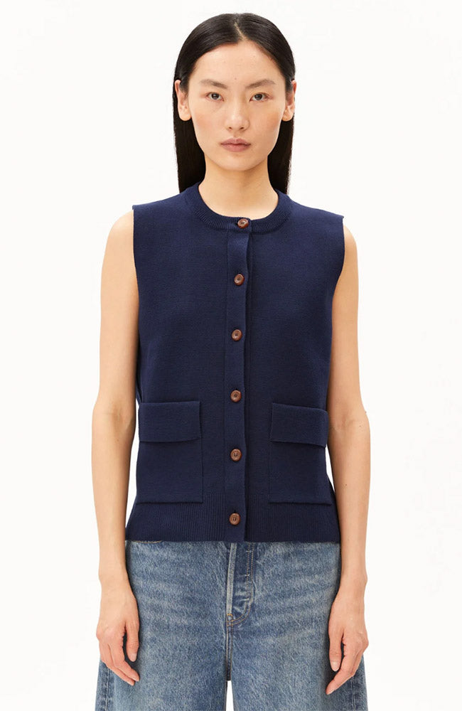 ARMEDANGELS  Gebreide Vest In Marineblauw