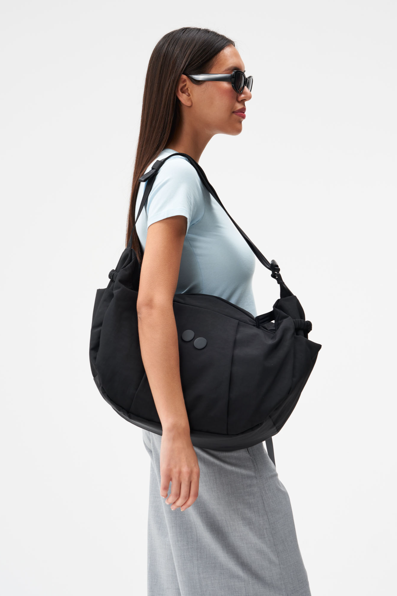 pinqponq mannen vegan Crossbodytas Krumm Large Crinkle Black