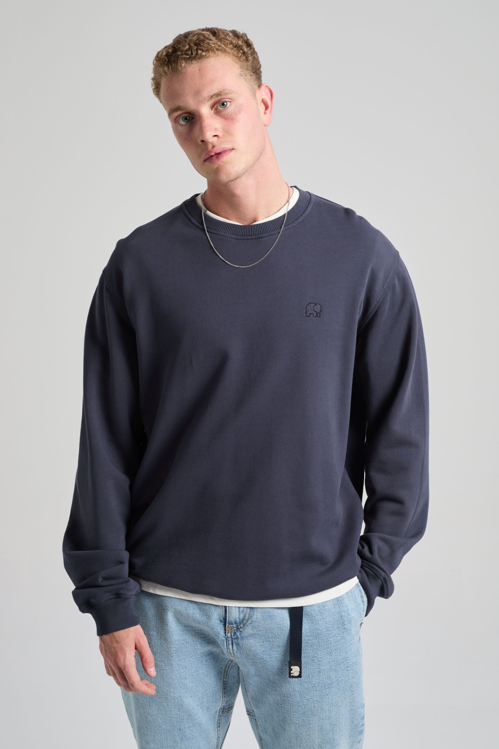 Trendsplant mannen vegan Sweatshirt Essential Parisian Blue