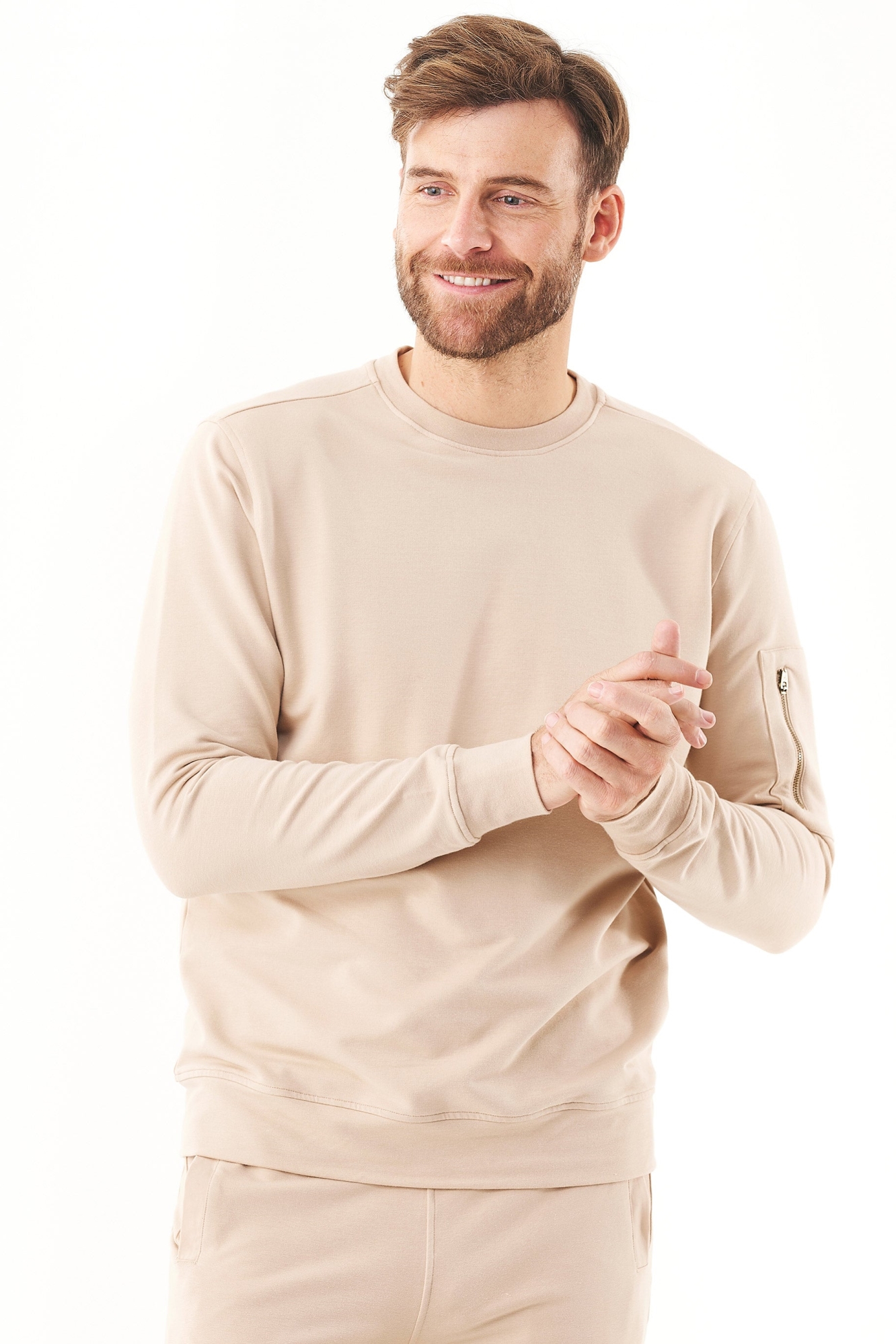 ORGANICATION mannen vegan Sweatshirt Beige