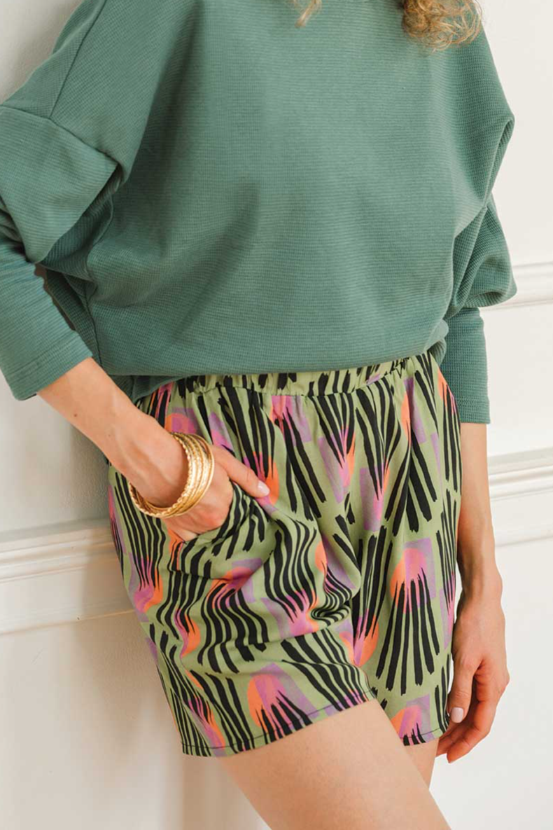 WiDDA  Shorts Shorti Dash Print Multicolor