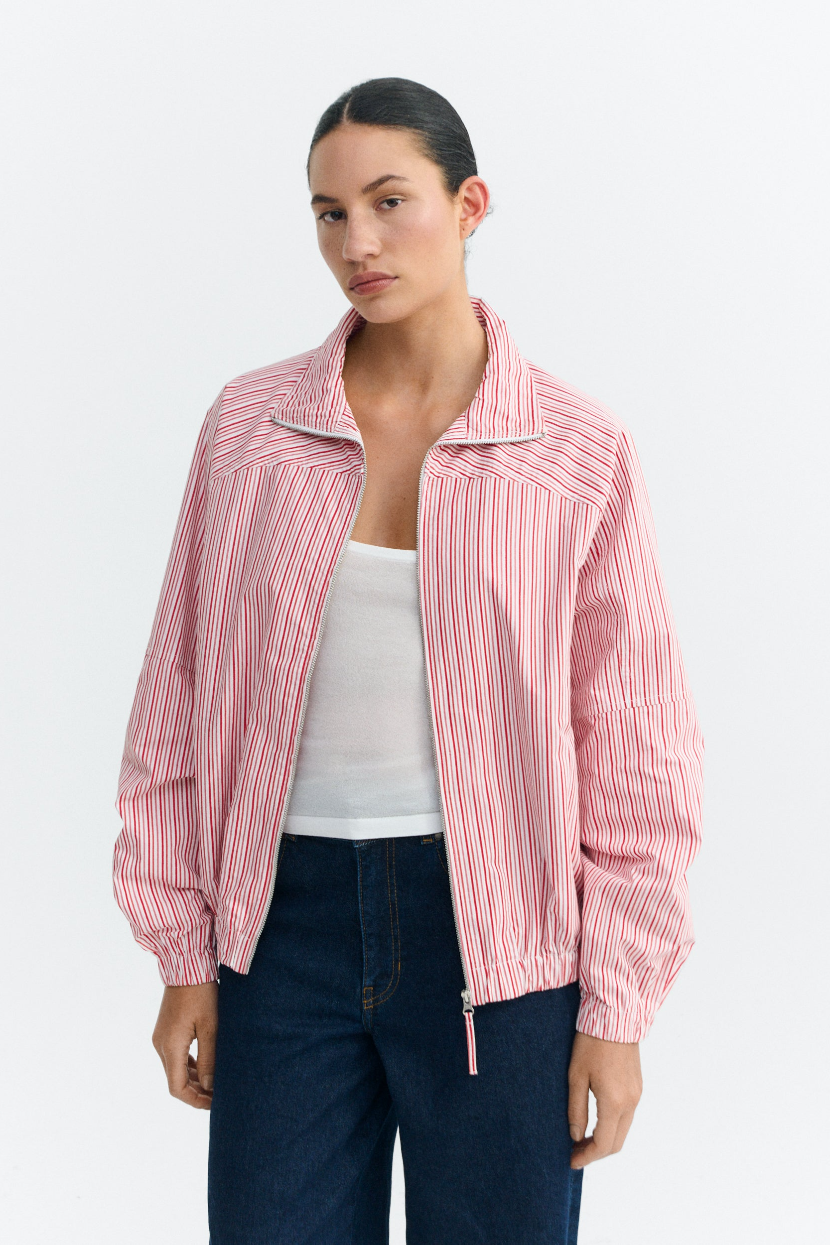 Thinking MU  Bomberjack Monica Met Roze En Rode Strepen