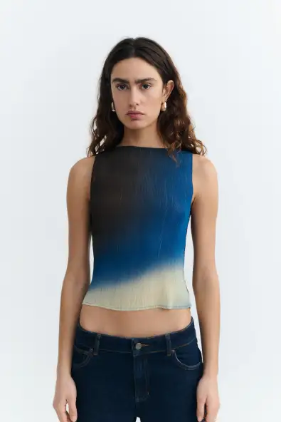 Thinking MU  Top Dora Glass Geplooid Bruin