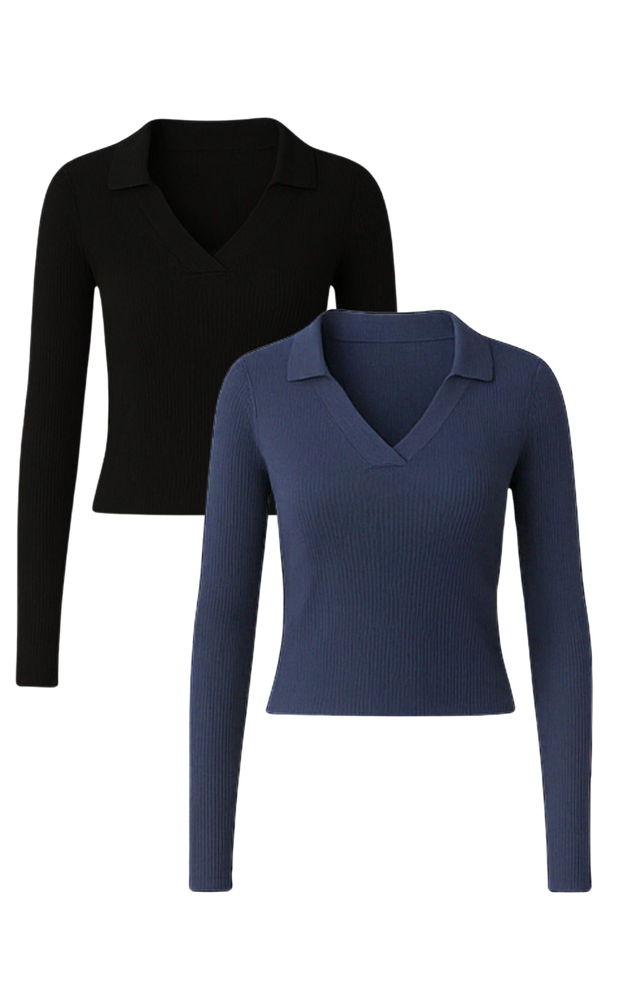 GORG  Multipack 2x Shirts Met Lange Mouwen, Marineblauw/Zwart