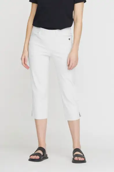 LAURIE  Broek Anabelle Regular Capri Middellang Wit