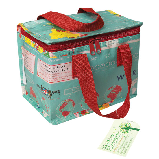 Rex London Lunch Bag World Map - Lunch koeltasje van gerecycled plastic