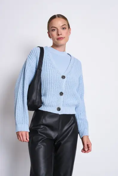 JAN 'N JUNE  Grof Vest Lena Hemelsblauw