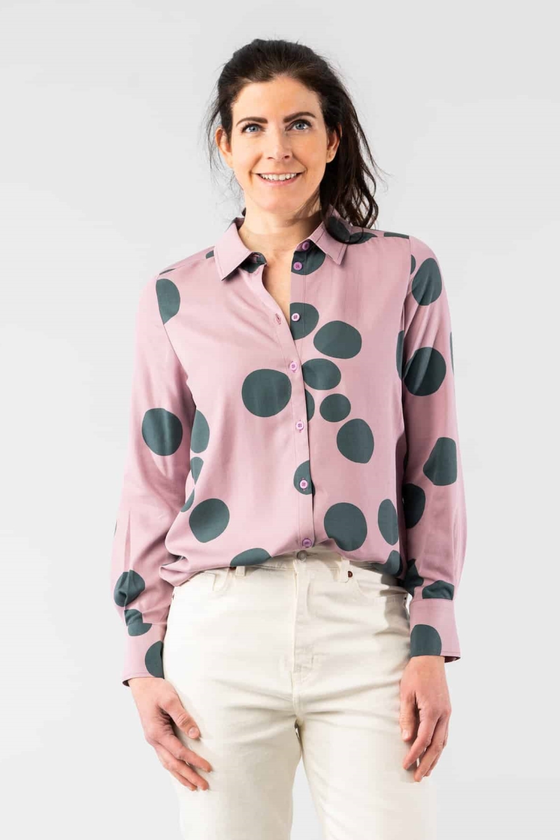 Marjolein Elisabeth  Blouse Mees Lila Cirkel Roze