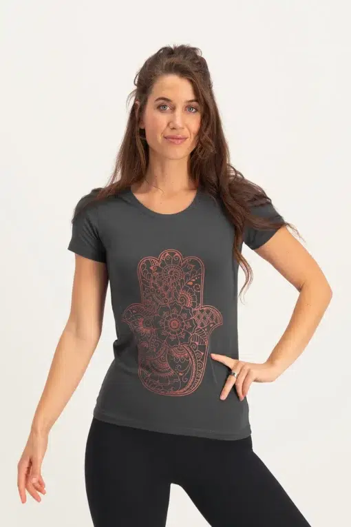 Hamsa Core Yoga-T-Shirt – Ash
