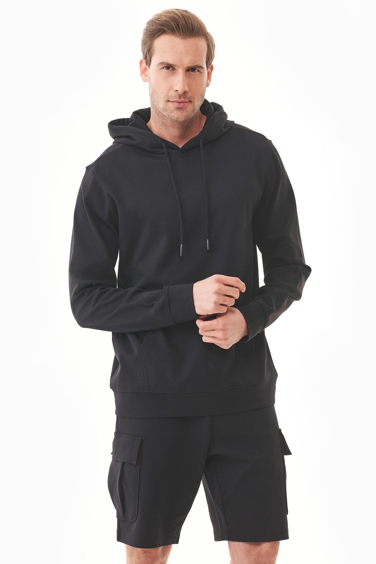 ORGANICATION mannen vegan Capuchon Zwart