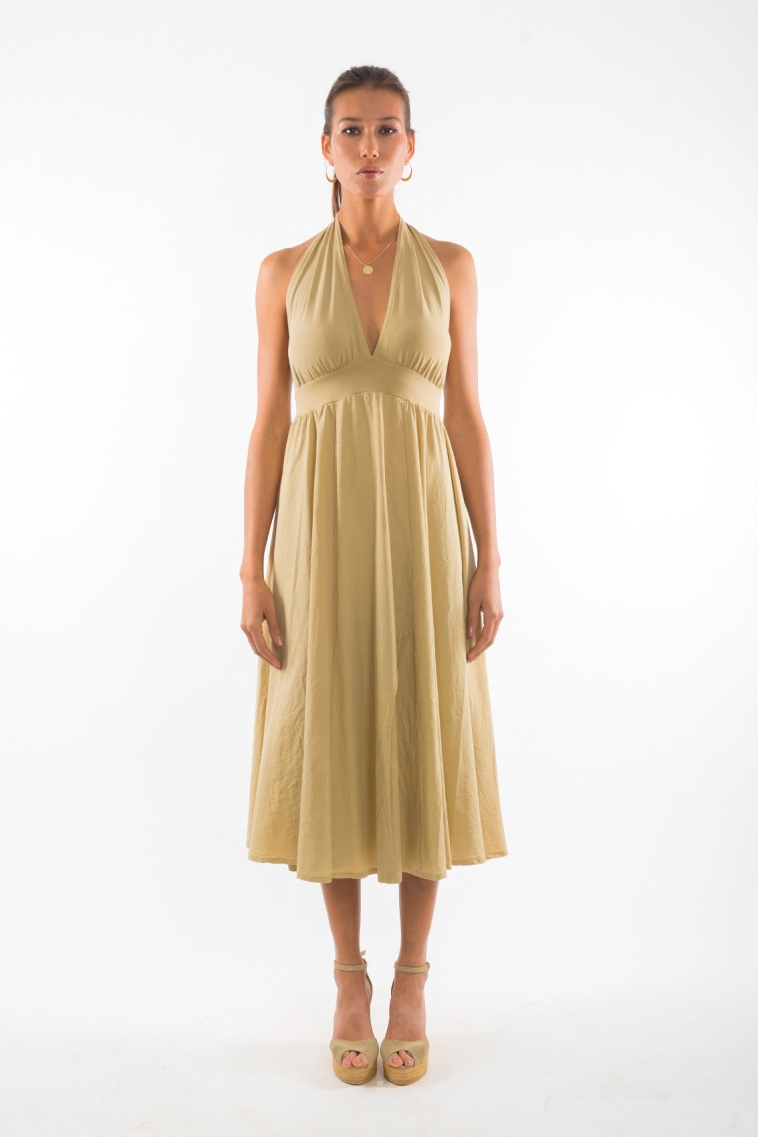 RAVENS VIEW IBIZA  Jurk Marilyn Camel Geel
