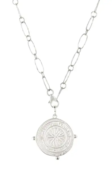 Loft and Daughter  Schakelketting Hanger Divine Compass Zilver