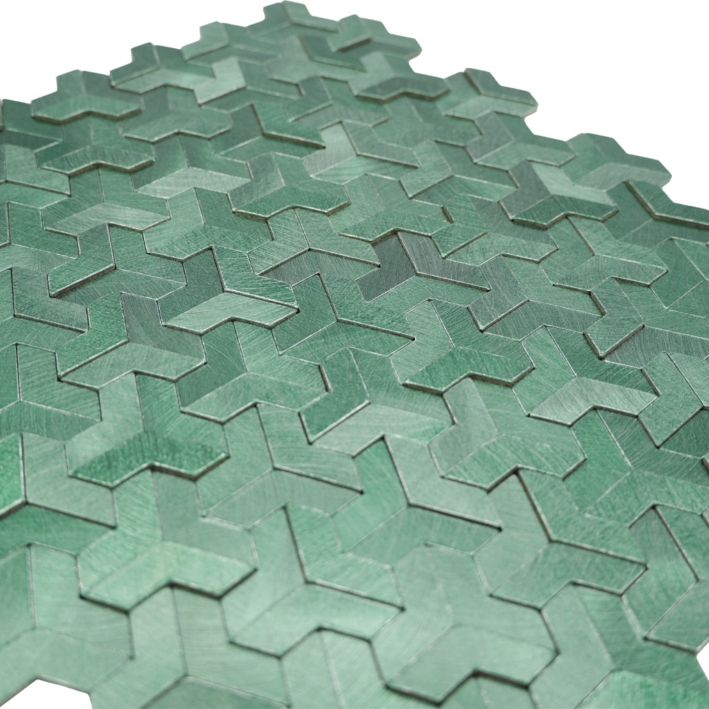 Zelfklevende Mozaïektegels Metaal | Trifold 3D Donkergroen | 30,3×28 cm | Keuken, Bad & WC