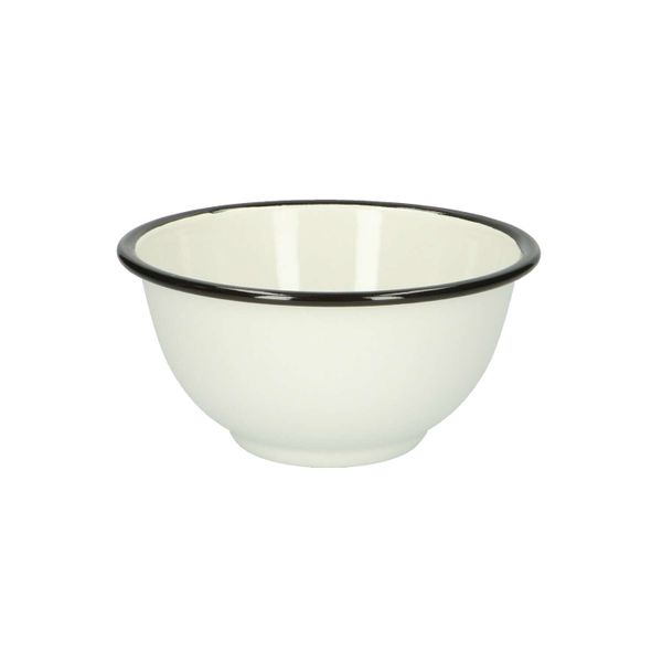 Schaal, emaille, zwart/wit, Ø 13,5 cm