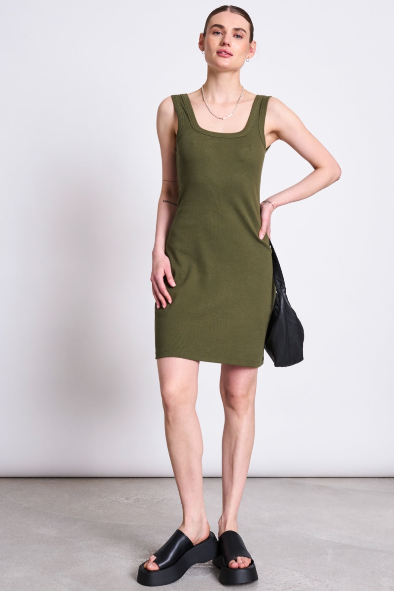JAN 'N JUNE  Mini Jurk Talmine Donker Olijf