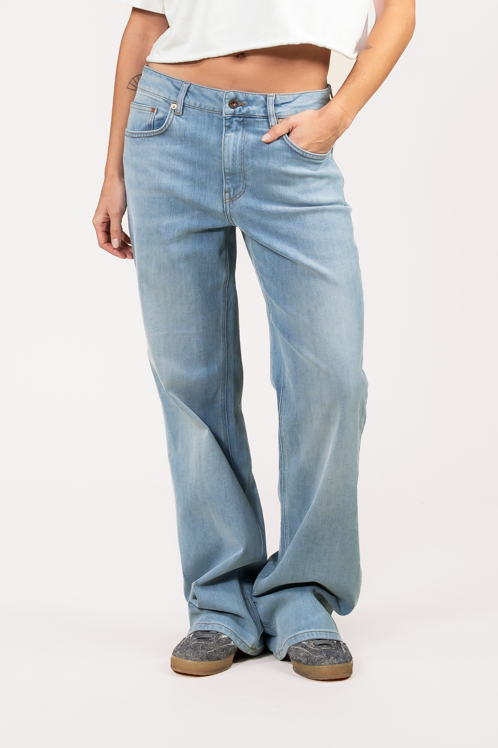 Kuyichi  Lena Loose Jeans In De Kleur Misty Ocean