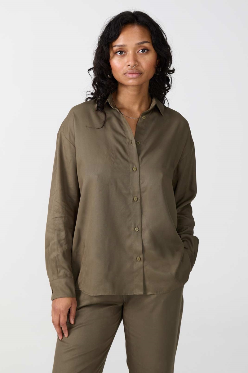 Yahmo  Shirt Mona Olijfgroen