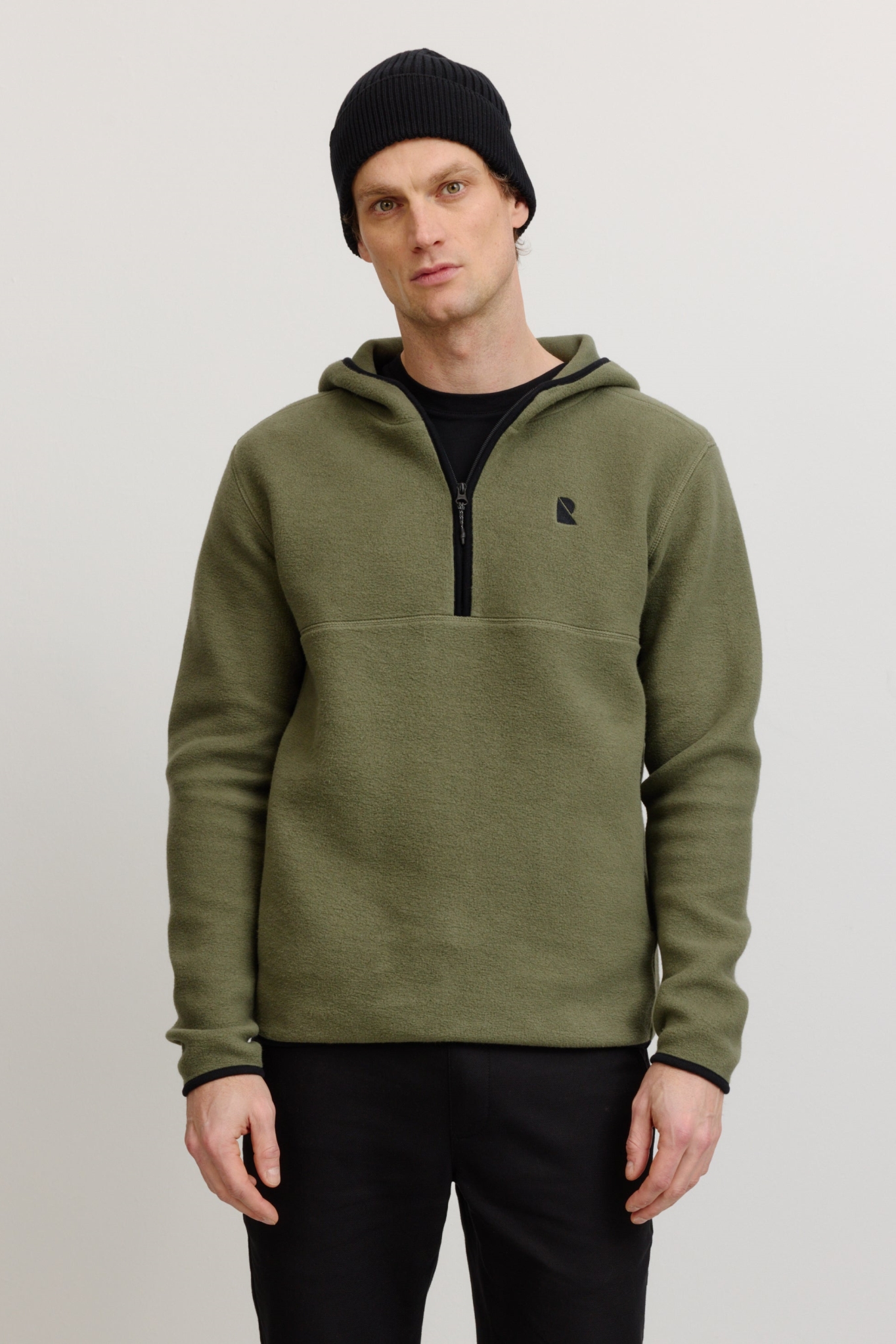 Recolution mannen vegan Hoodie Caimito Donker Kaki