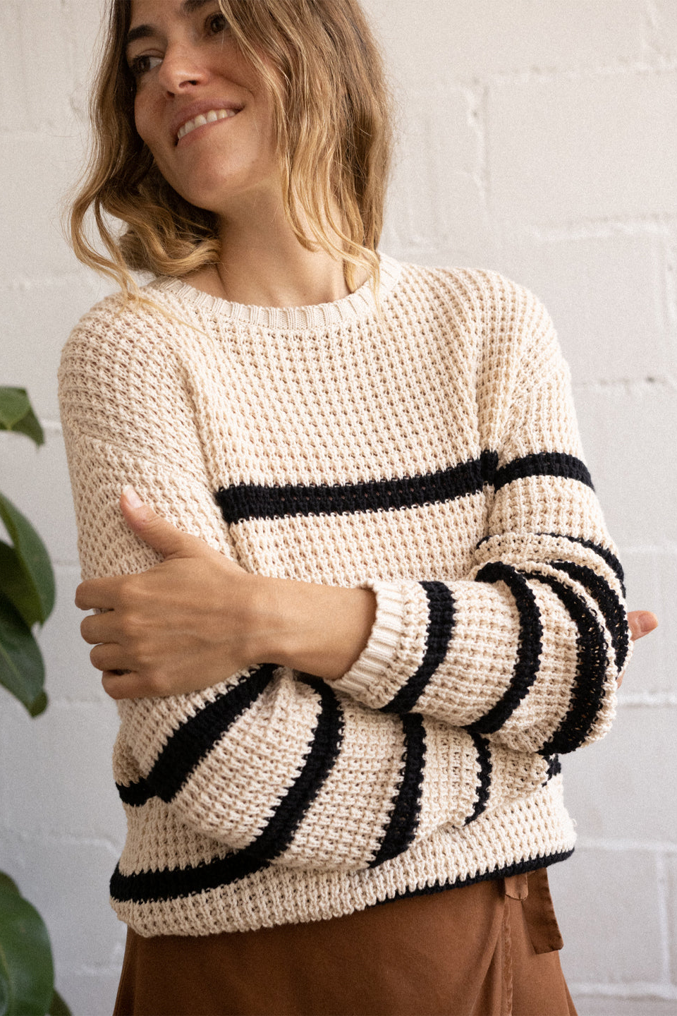 TWOTHIRDS  Sweater Panarea Black Stripes