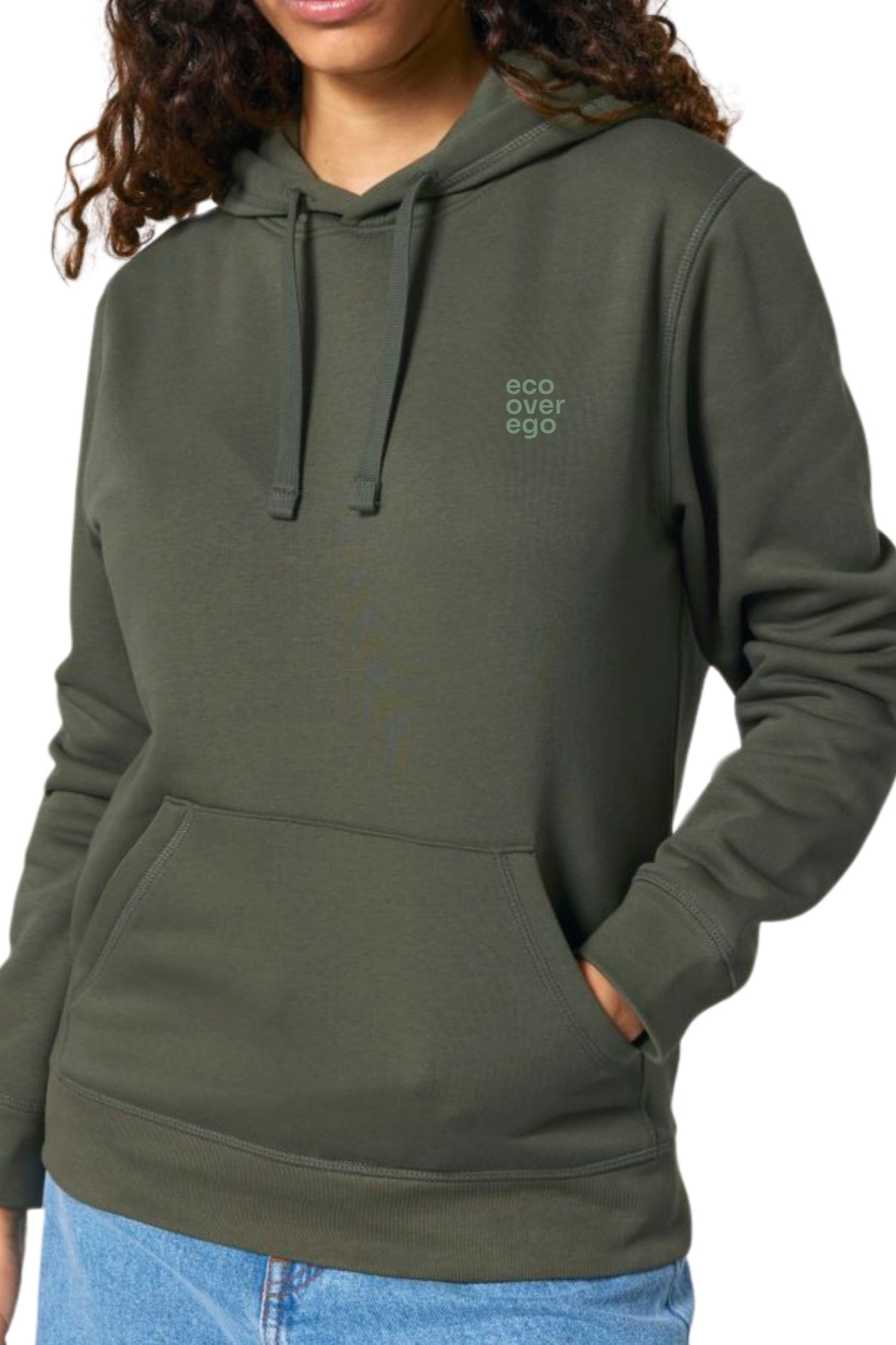 Inaska mannen vegan Hoodie Signature Eco Khaki Sage