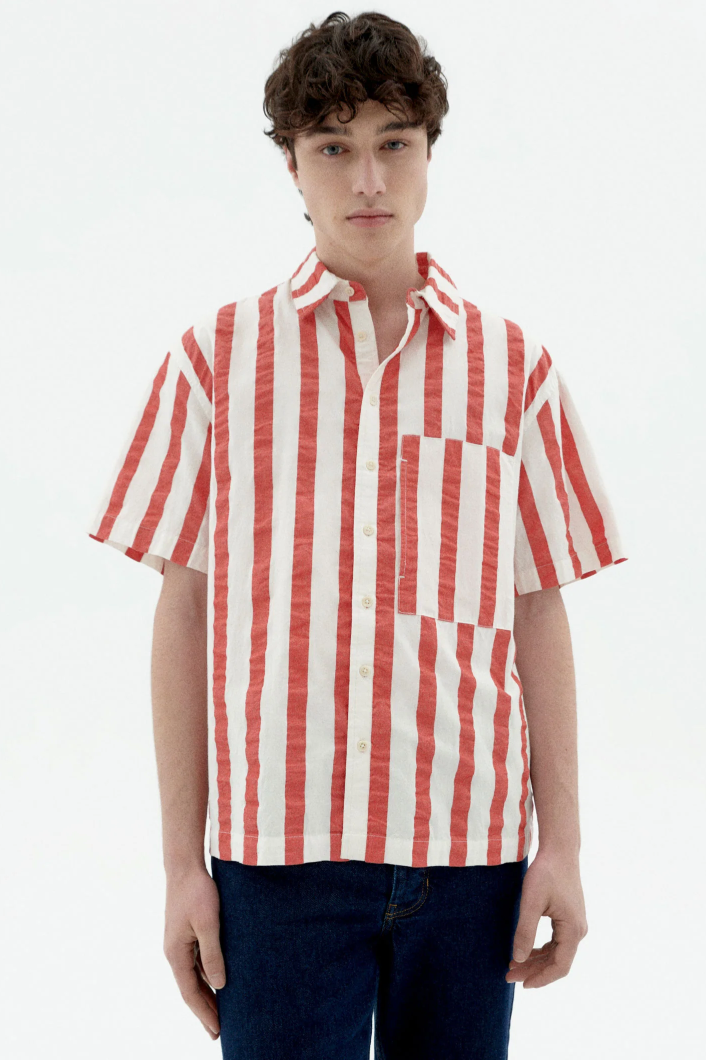 Thinking MU mannen vegan Shirt Loose Kurt Rood