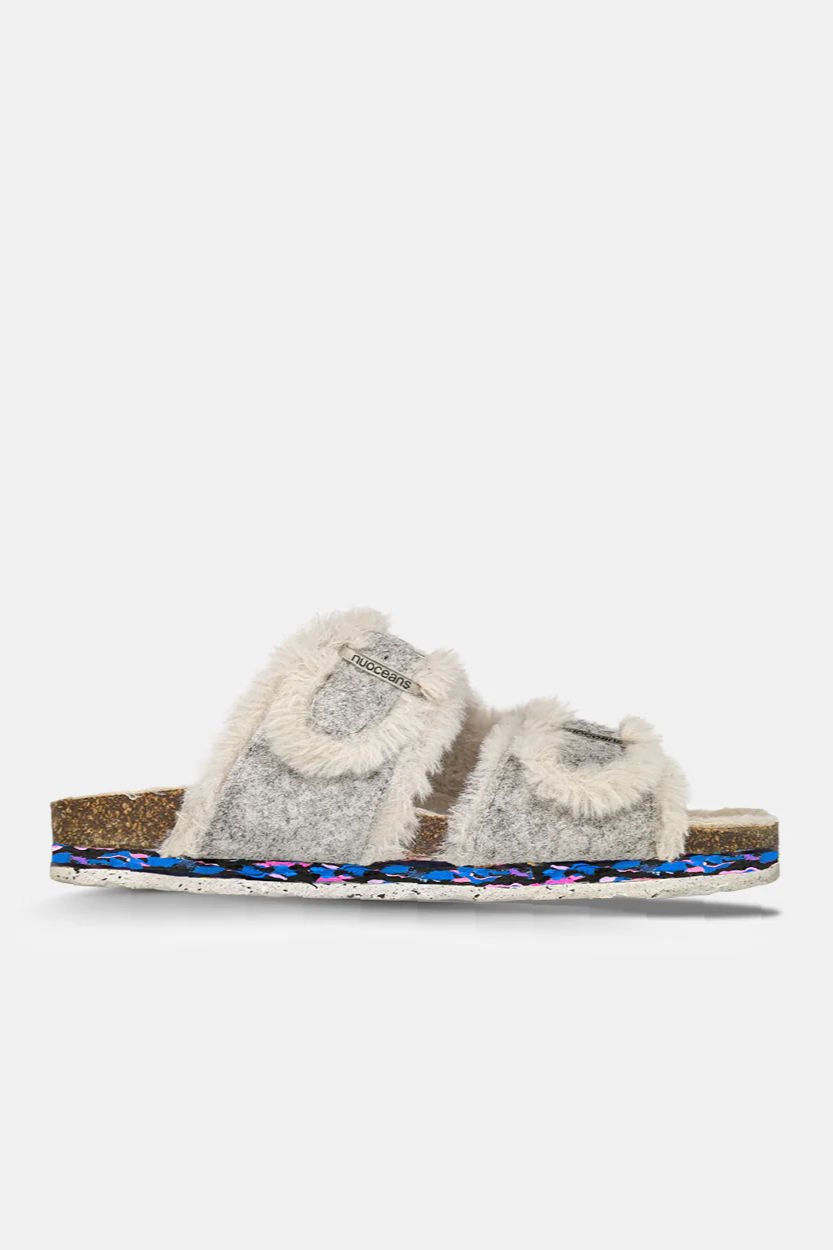 Nuoceans  Sandalen Fluff Grijs/Wit