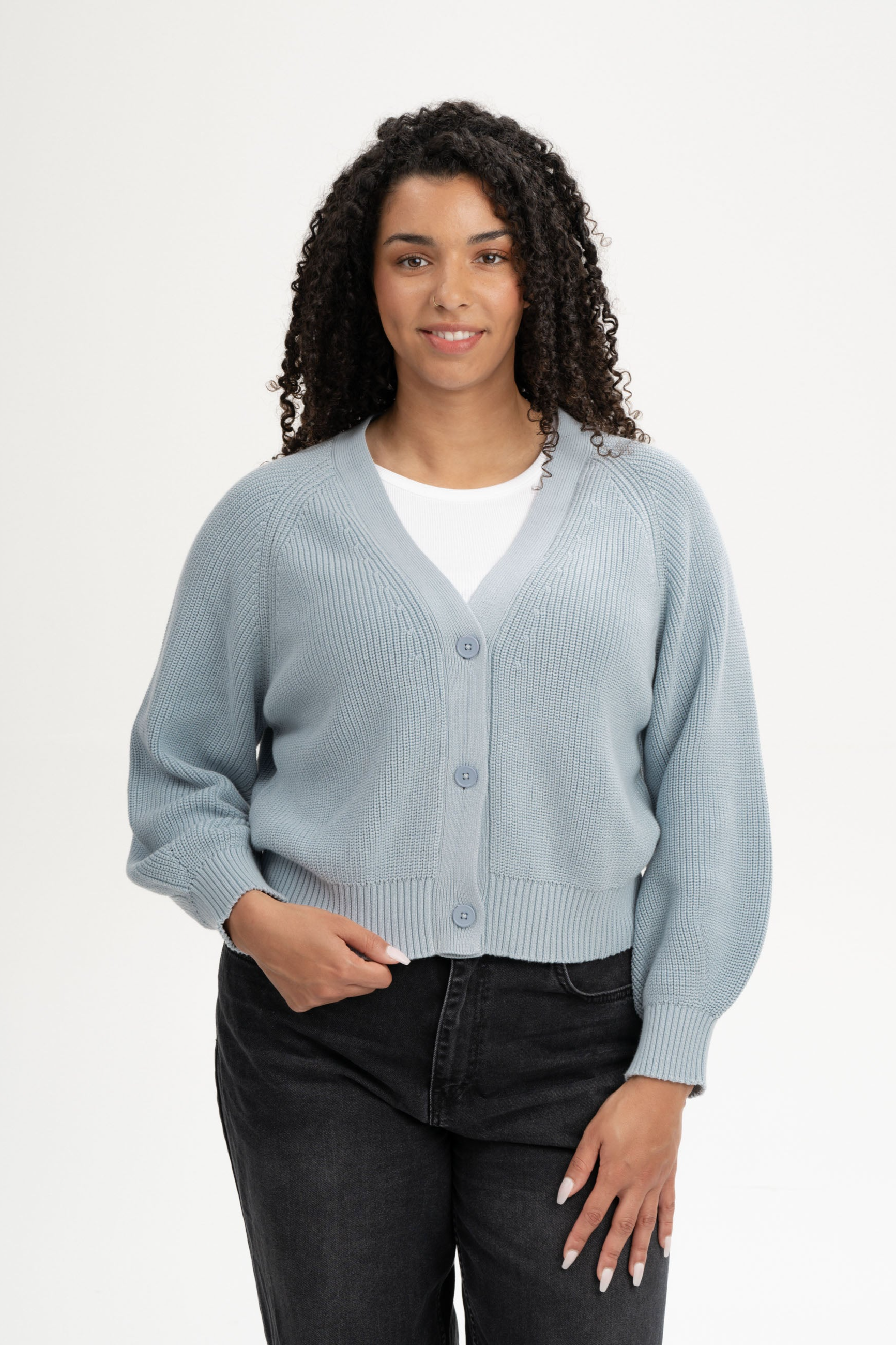 MELA  Gebreid Vest Met Ribbels, Bhuma Cloudy Blue