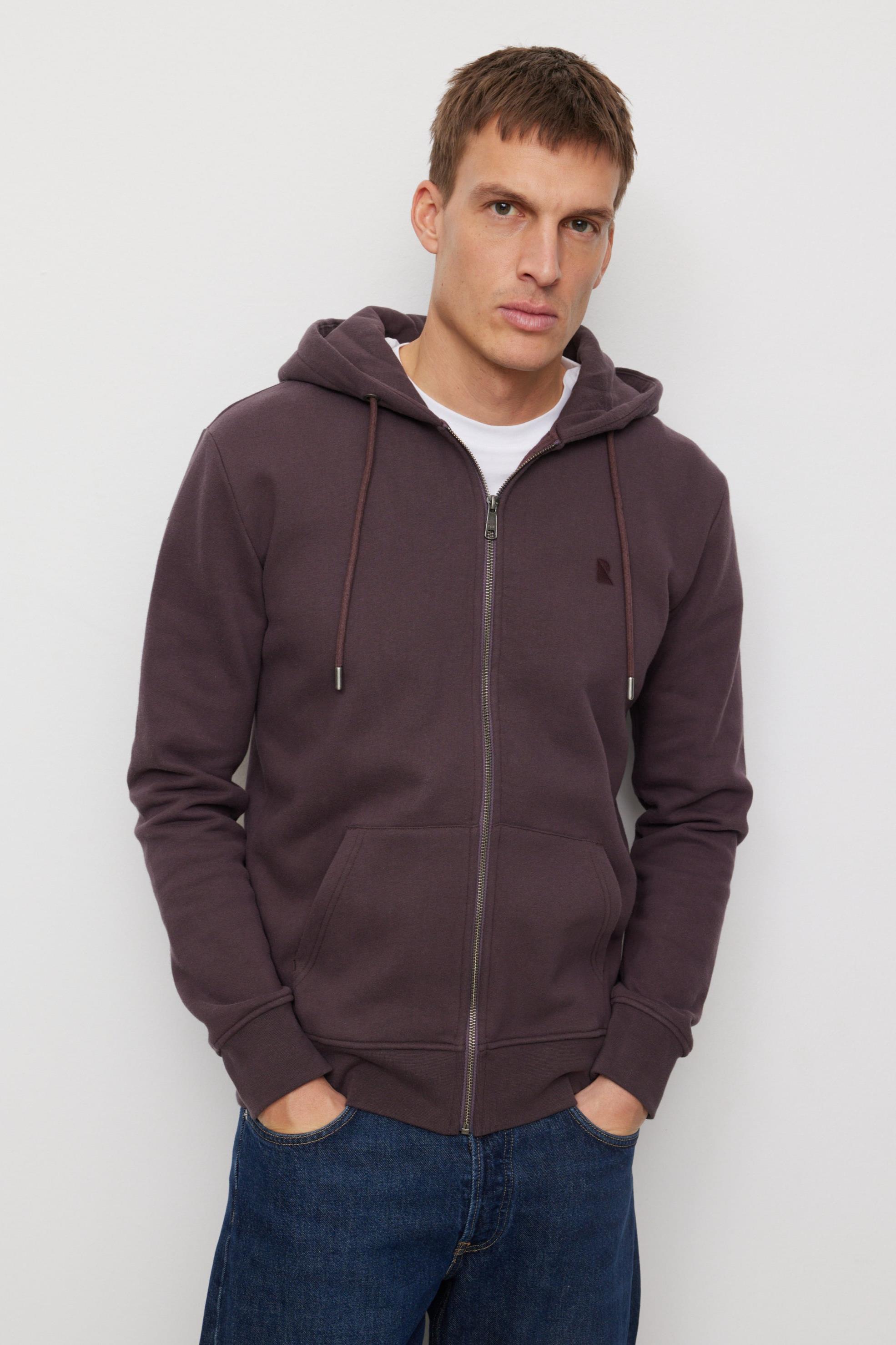 Recolution mannen vegan Sweatjack In De Kleur Birch Dark Grape