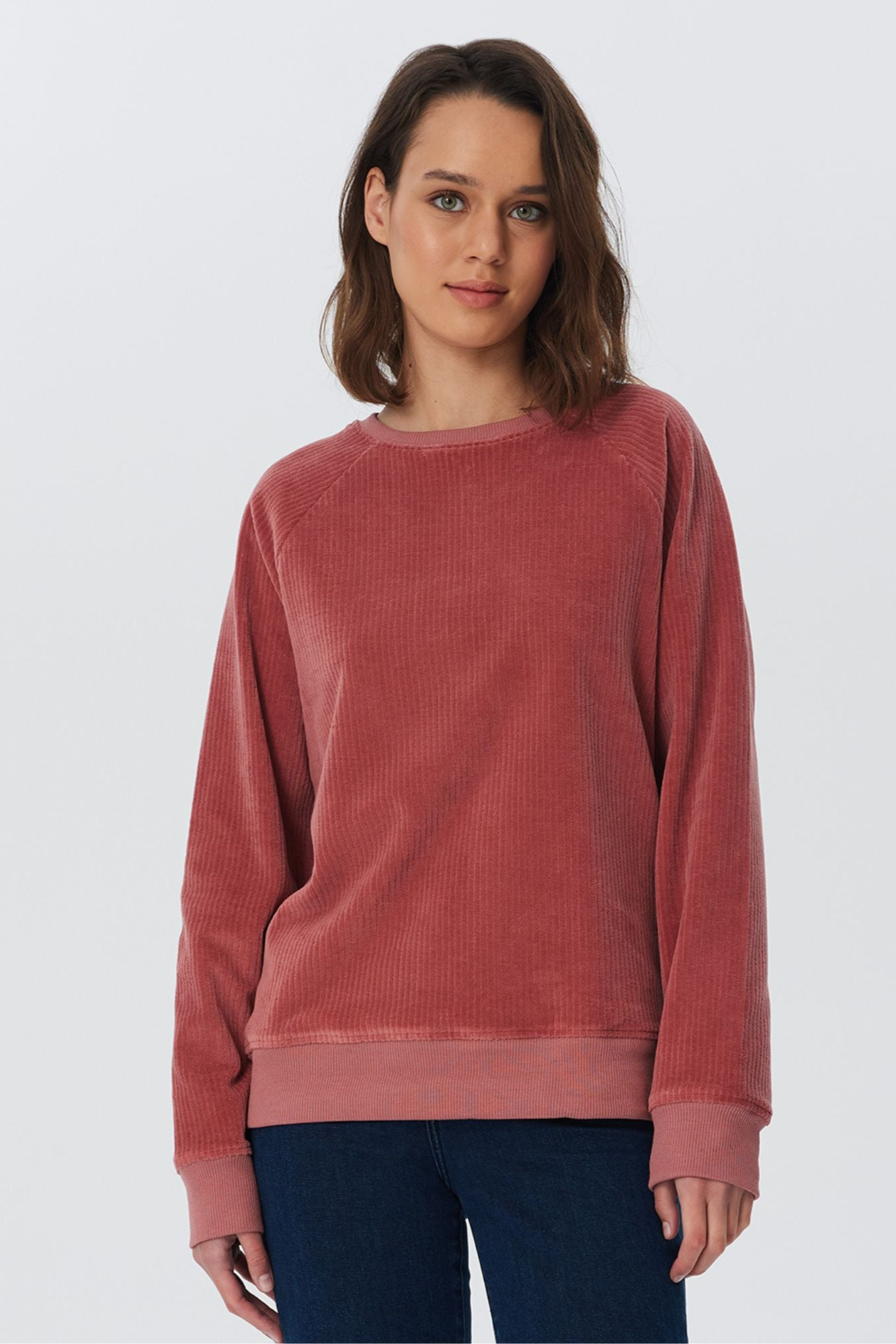 Leela Cotton  Sweatshirt Van Corduroy In Donkerpaars