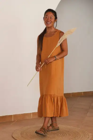 MATONA  Jurk Frill Roest Oranje