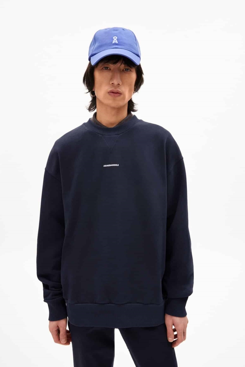 ARMEDANGELS mannen vegan Sweatshirt Thaao Premium Blauw