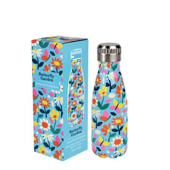 REX London RVS dubbelwandige fles Butterfly Garden 260ml