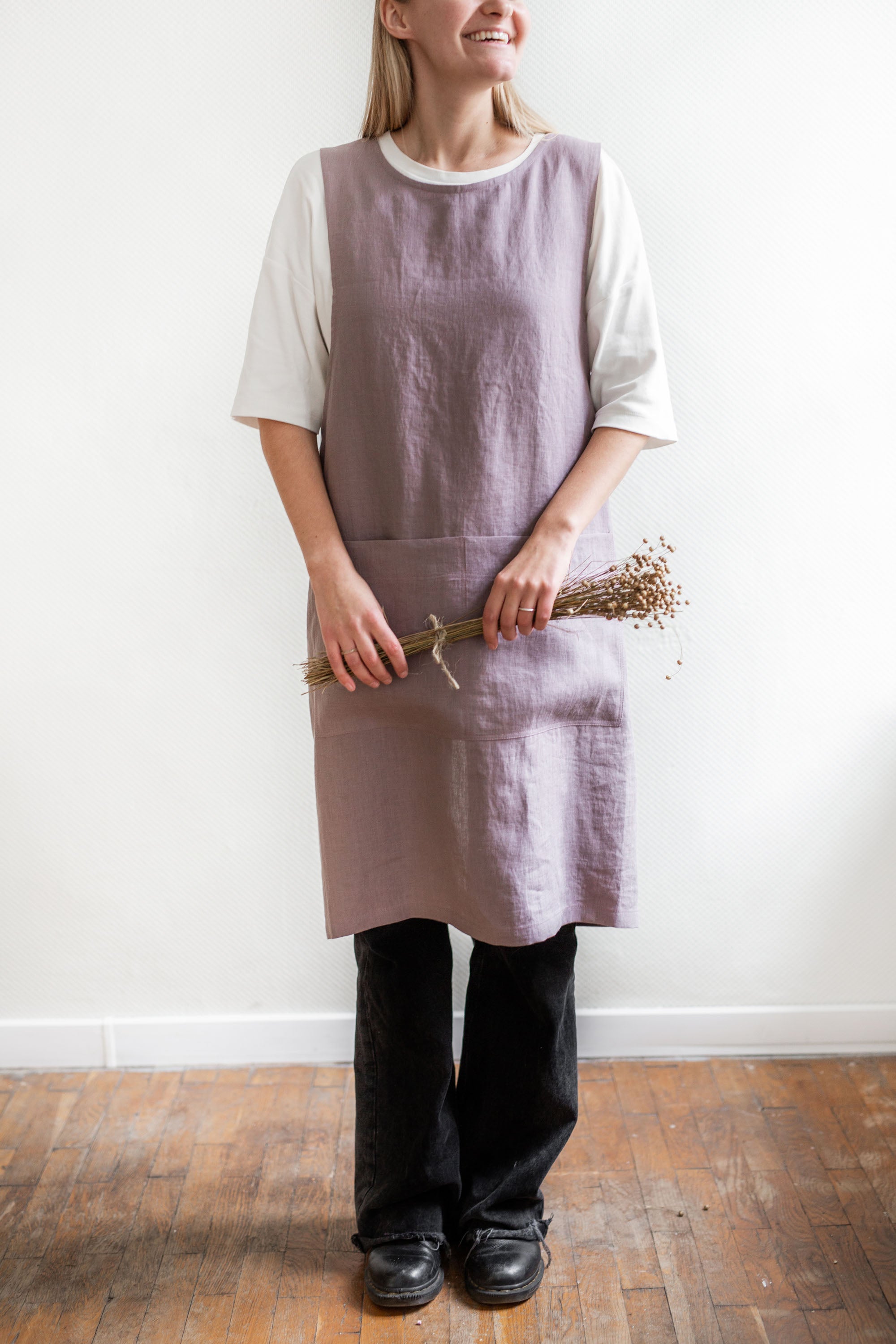 AmourLinen  Schort Linnen Dusty Lavender