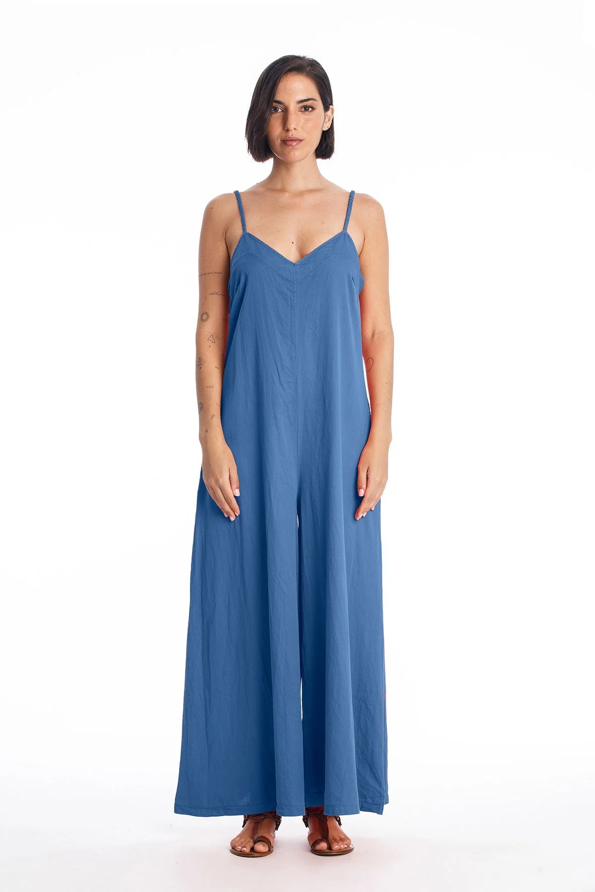 RAVENS VIEW IBIZA  Jumpsuit Chiara Satijn Indigo Blauw