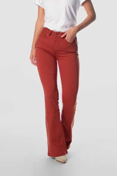 Kuyichi Lisette Flare Jeans - Lichtrood