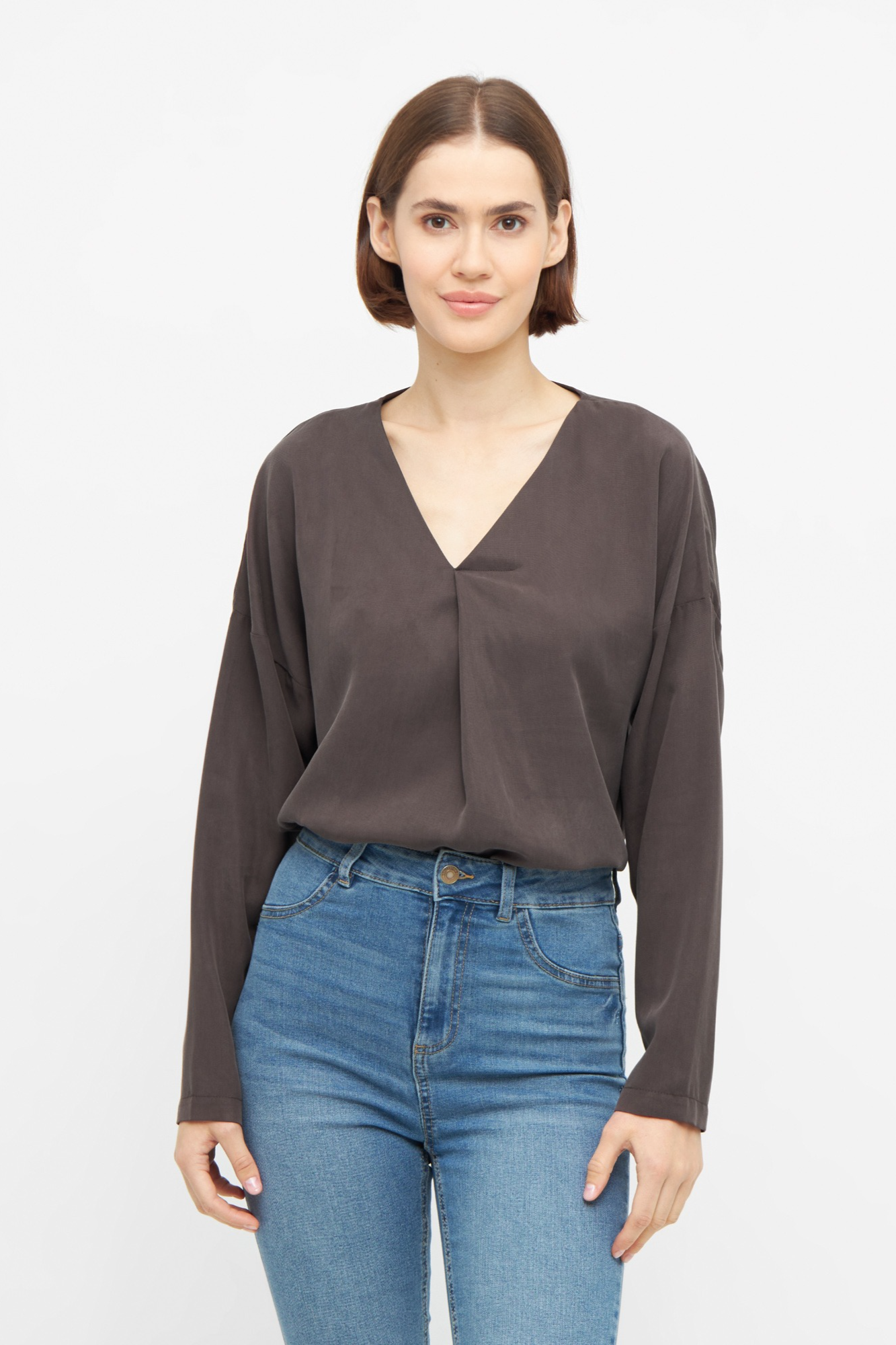 Widda  Blouse Lange Mouw Beata Taupe