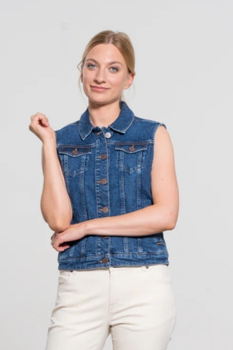 Feuervogl  Gilet Denim Sana Medium Blauw