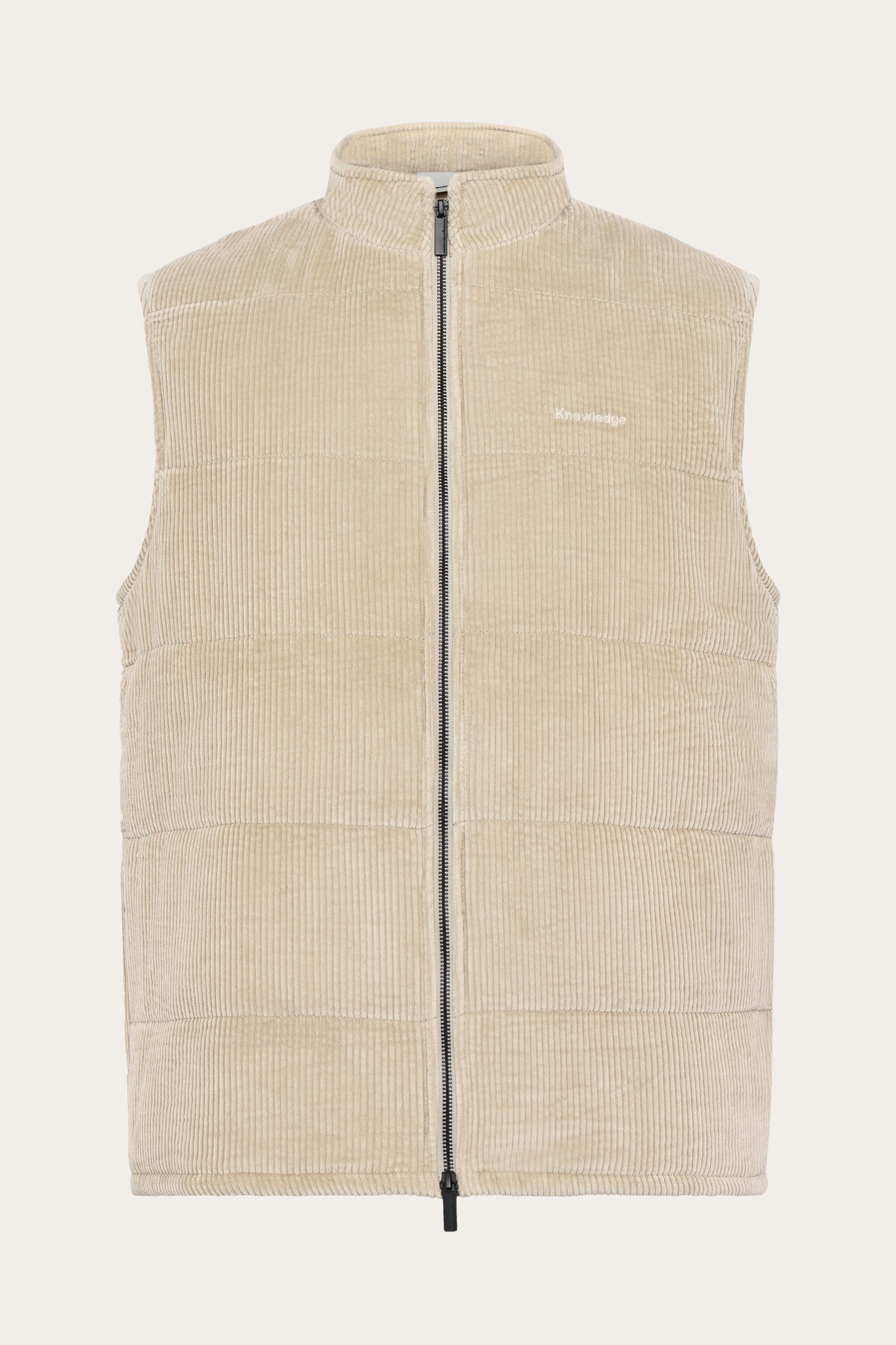 KnowledgeCotton Apparel mannen vegan Vest Corduroy Licht Veren Grijs