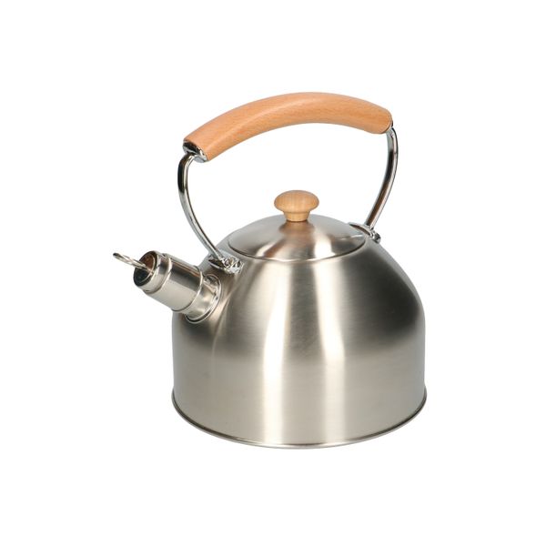 Fluitketel, rvs met houten handvat, 2.5 liter