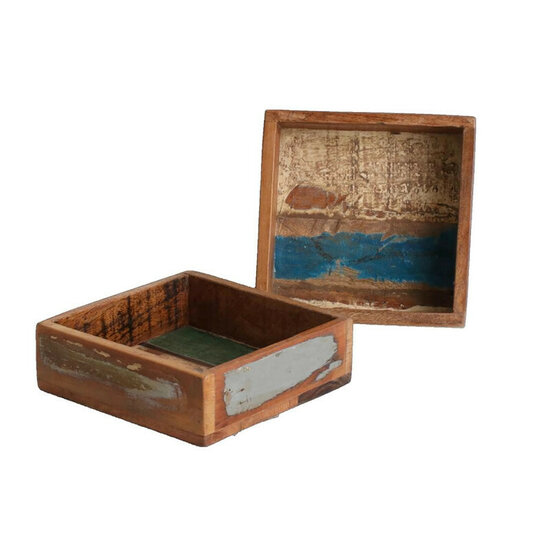 Scrapwood Serving Tray S, vierkant dienblad 20x20cm